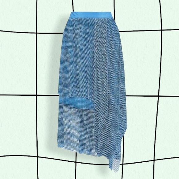 Diane Von Furstenberg Dresses & Skirts - Diane Von Furstenberg Asymmetric Layered Mesh Midi Skirt, Size 2
